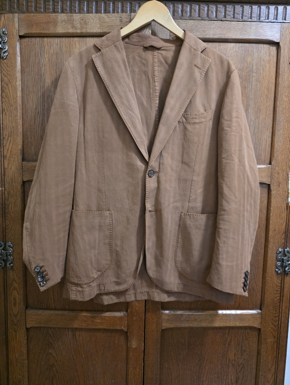 L.B.M. 1911 | Brown Linen Cotton Blazer Made in Italy – Men’s 50R - Picture 2 of 13